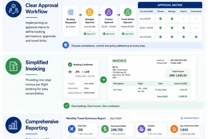 Booking process and reporting dashboard